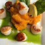 Bay Scallops with Basil Sauce and Butternut