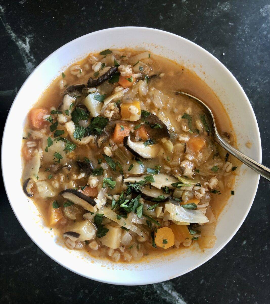 Mushroom Farro Soup