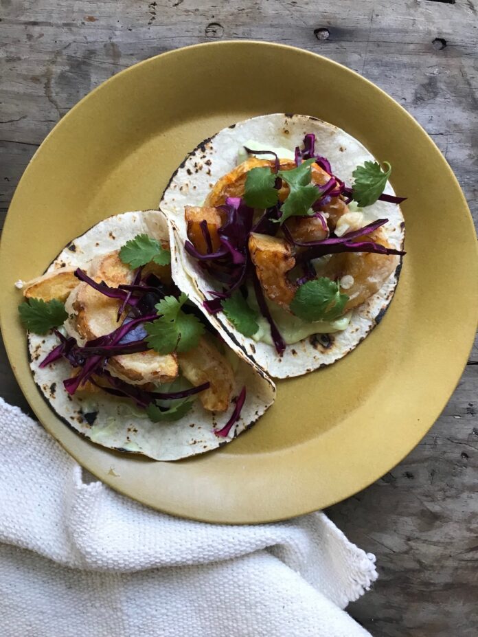 Delicata Squash Tempura Street Tacos