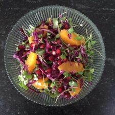 RECIPE: Cabbage and Microgreen Salad with Citrus and Pomegranate Seeds￼