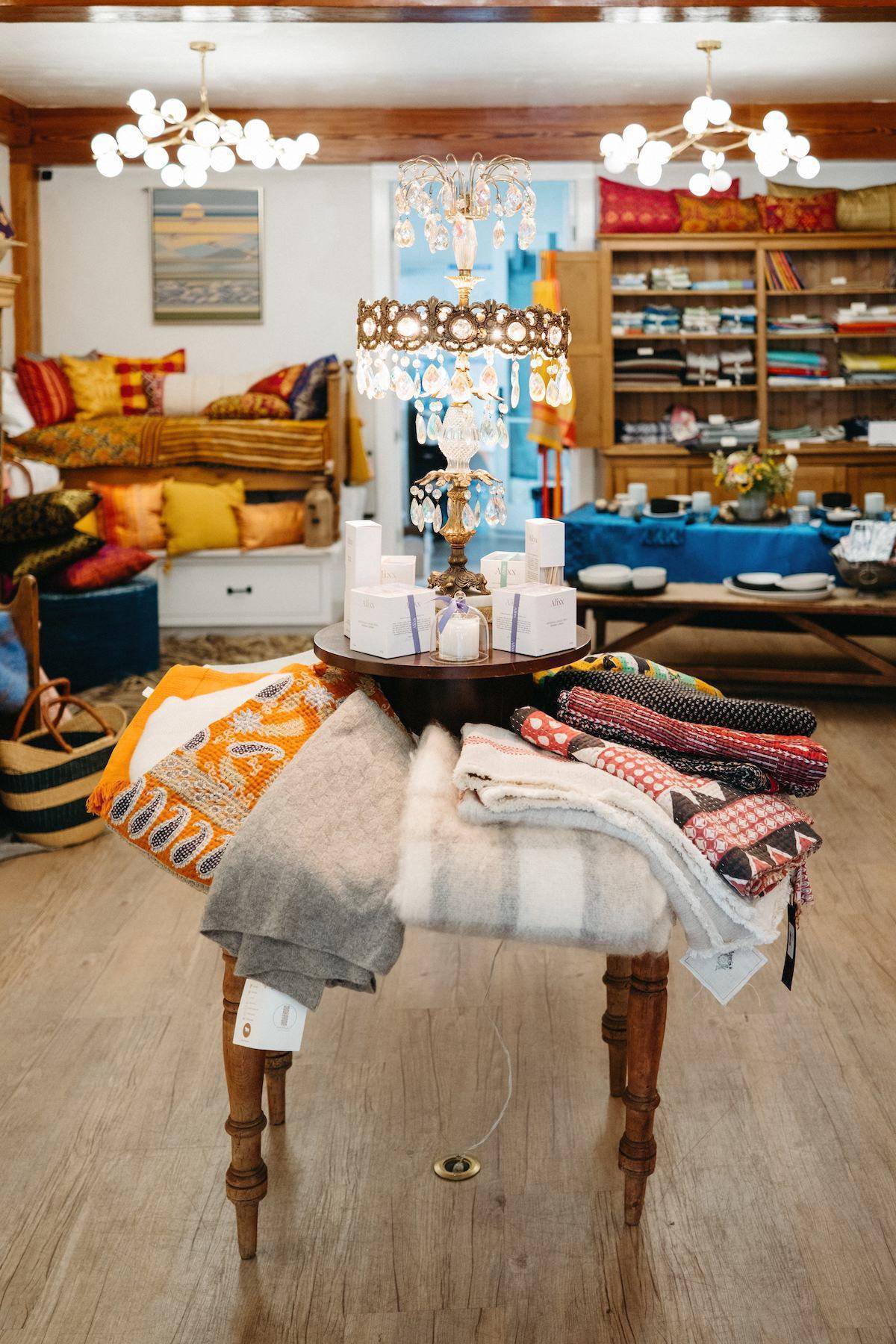 Blankets and other goods at Seven Sisters