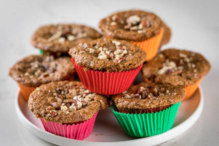 Vegan Carrot Zucchini Muffins on a plate