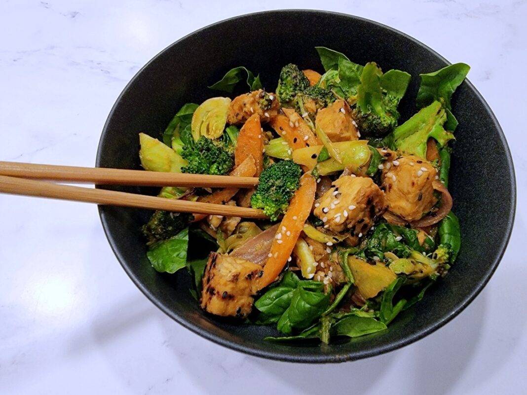 Tempeh Vegetable Stir-fry with Ginger Soy Sauce
