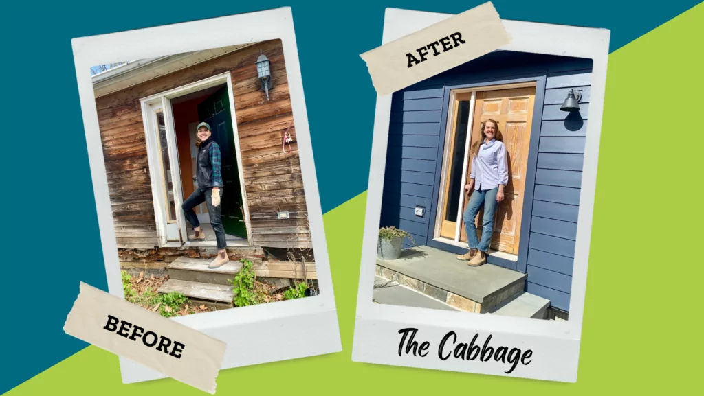Before and After of Bea Copeland's Cabbage Renovation.