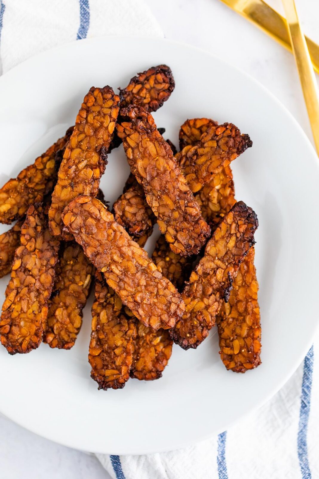 tempeh bacon on a plate