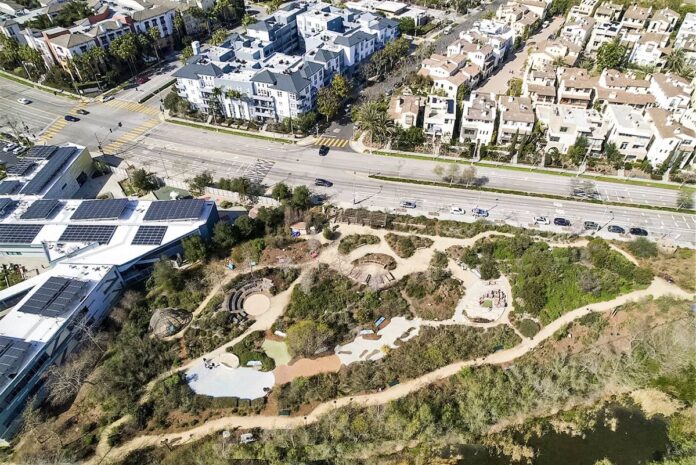 Aerial of Ballona Discovery Park and Playa Vista Developments