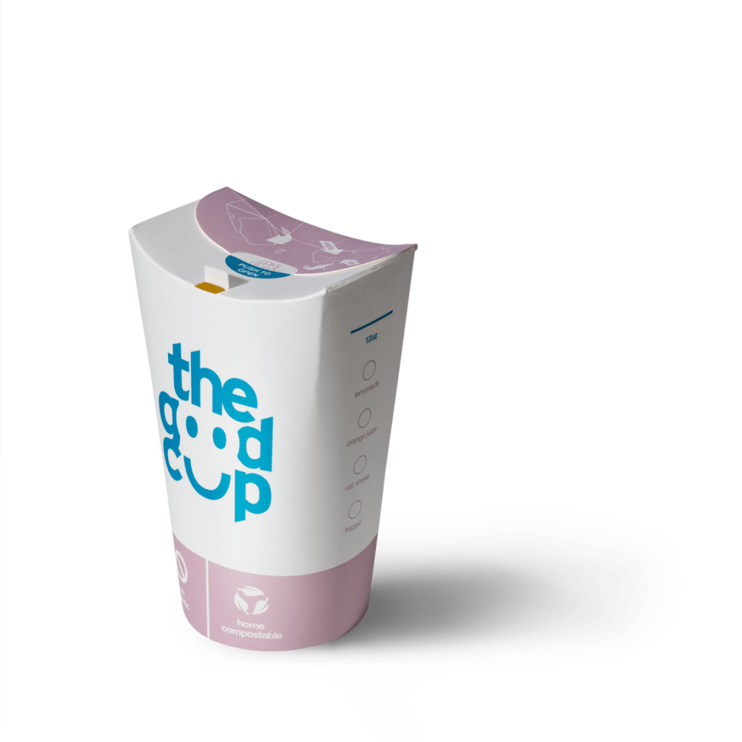 The Good Cup's edges fold down and snap into place, eliminating the need for a plastic lid