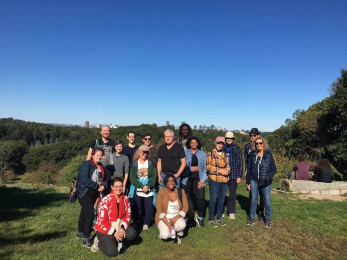 A group of hikers on the Boston Walking City Trail