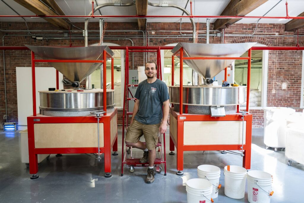 Stone mills at Ground Up Grain