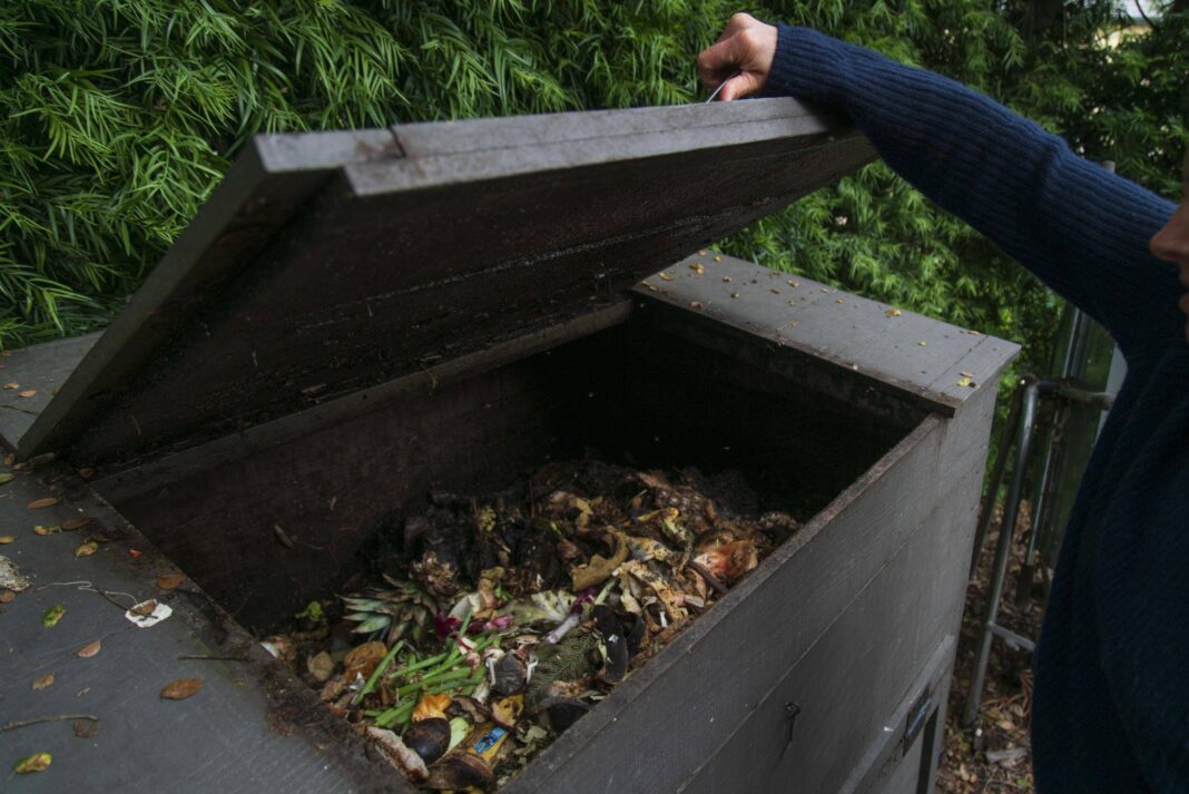Outdoor compost bin.