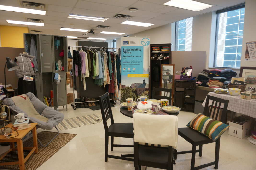furniture and clothes in the office