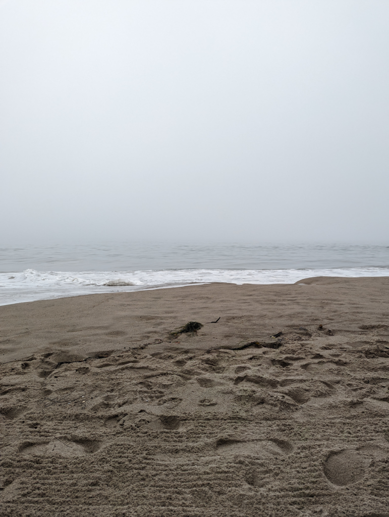 Beach sand and water