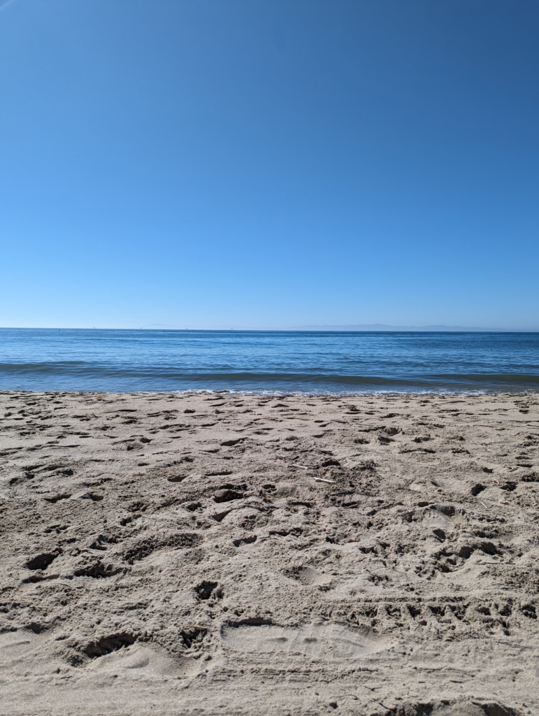 Beach sand and water