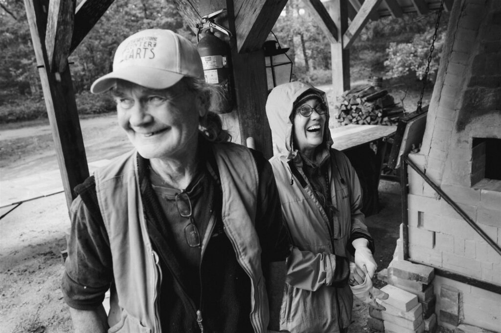 two people laughing