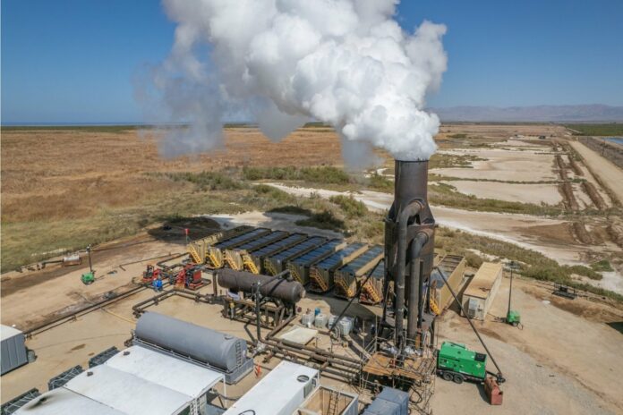 aerial view of geothermal plant