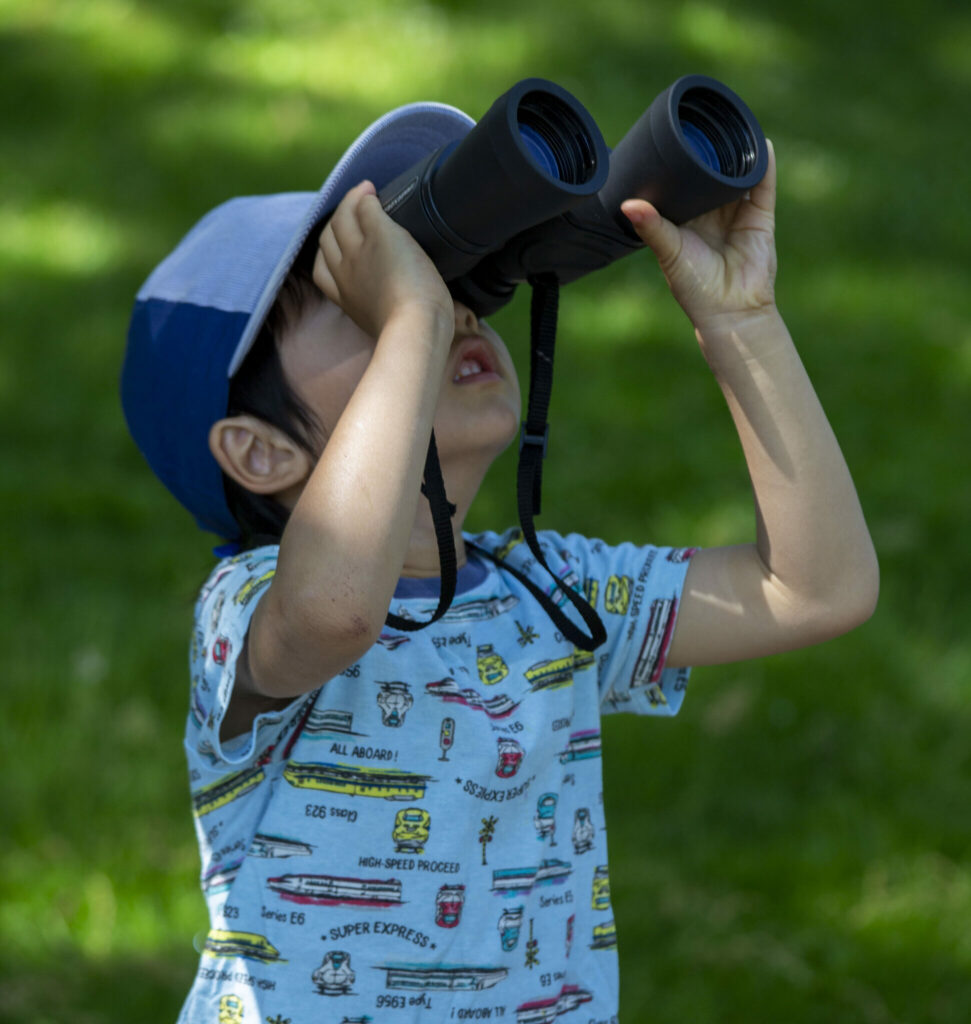 boy with binoculars