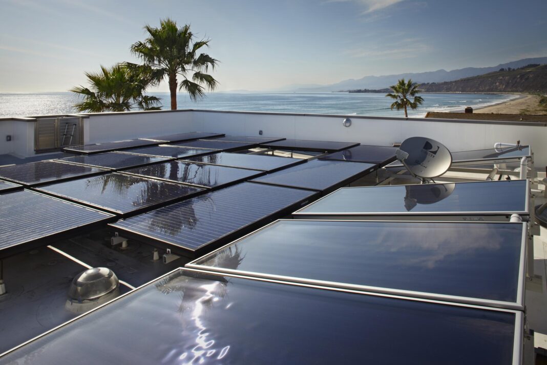 solar panels on rooftop in Santa Barbara