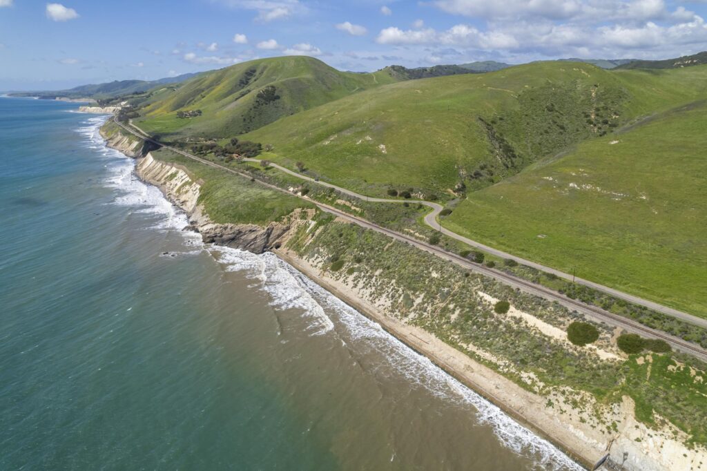 aerial photo of coastline