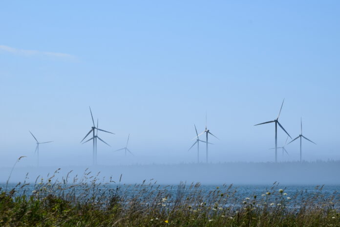 wind turbines in fog