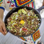 mushroom sisig in a pan