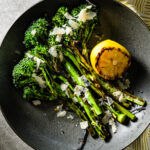 prepared grilled broccolini in bowl