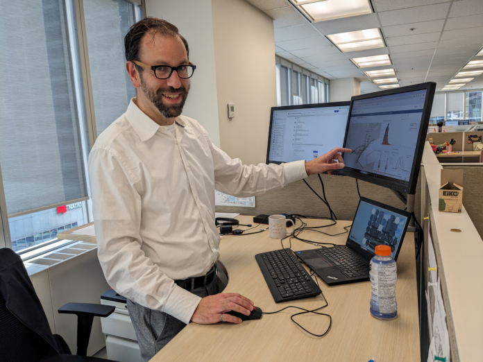 a man working at his desk