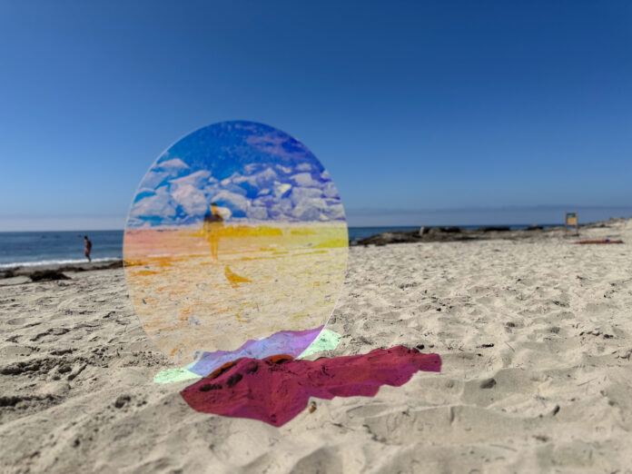 art instillation that shows a beach