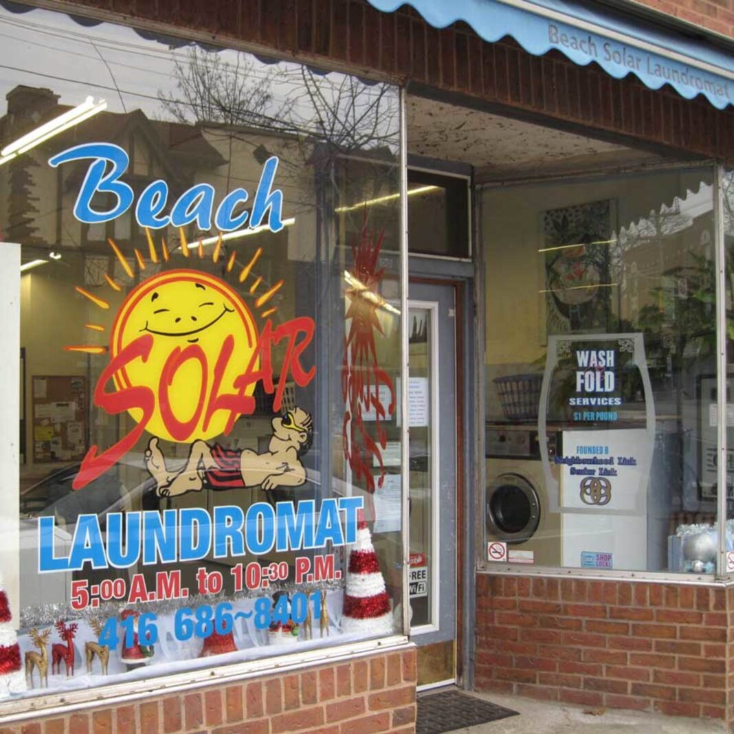 the outside of a laundromat