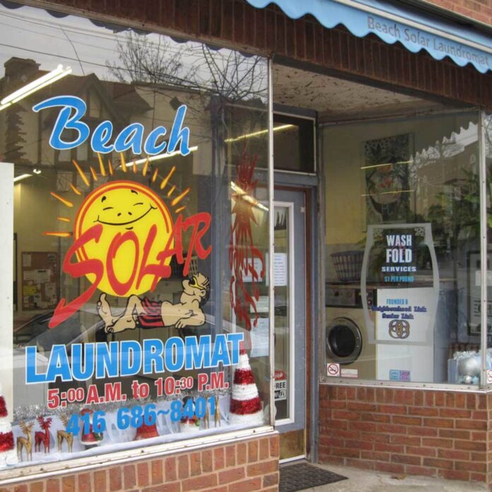 the outside of a laundromat