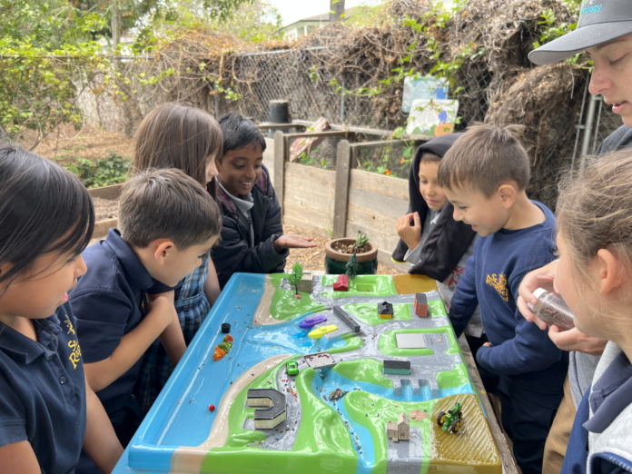 young children observe a 3d model