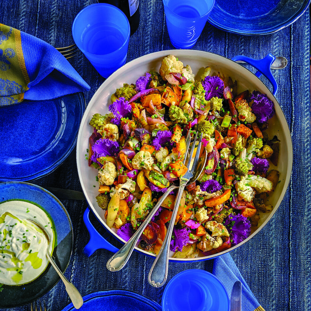 Vegetable Roast With Tahini Yogurt Sauce