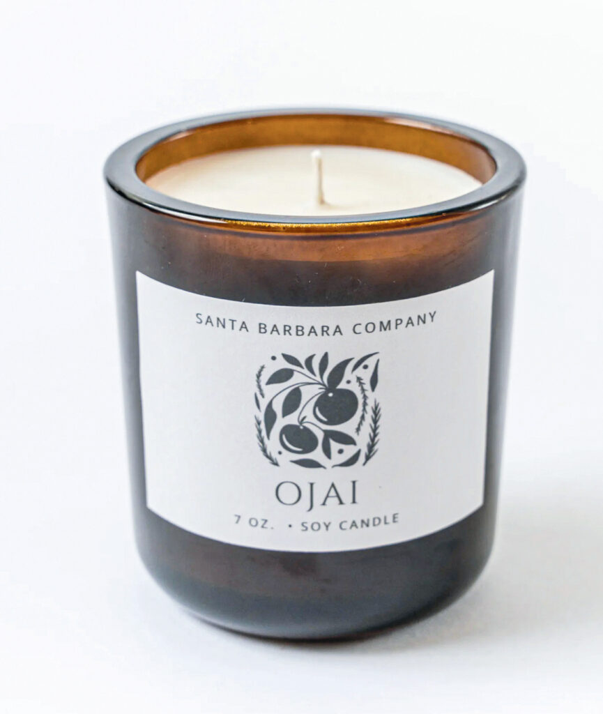 a candle from santa barbara company