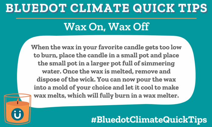 When the wax in your favorite candle gets too low to burn, place the candle in a small pot and place the small pot in a larger pot full of simmering water. Once the wax is melted, remove and dispose of the wick. You can now pour the wax into a mold of your choice and let it cool to make wax melts, which will fully burn in a wax melter. If your candle jar isn’t an innovative Arbor Made vessel with a silicone base, place the candle jar into a small pot and place the pot in a larger pot of simmering water until wax melts, then pour it into wax melt molds.