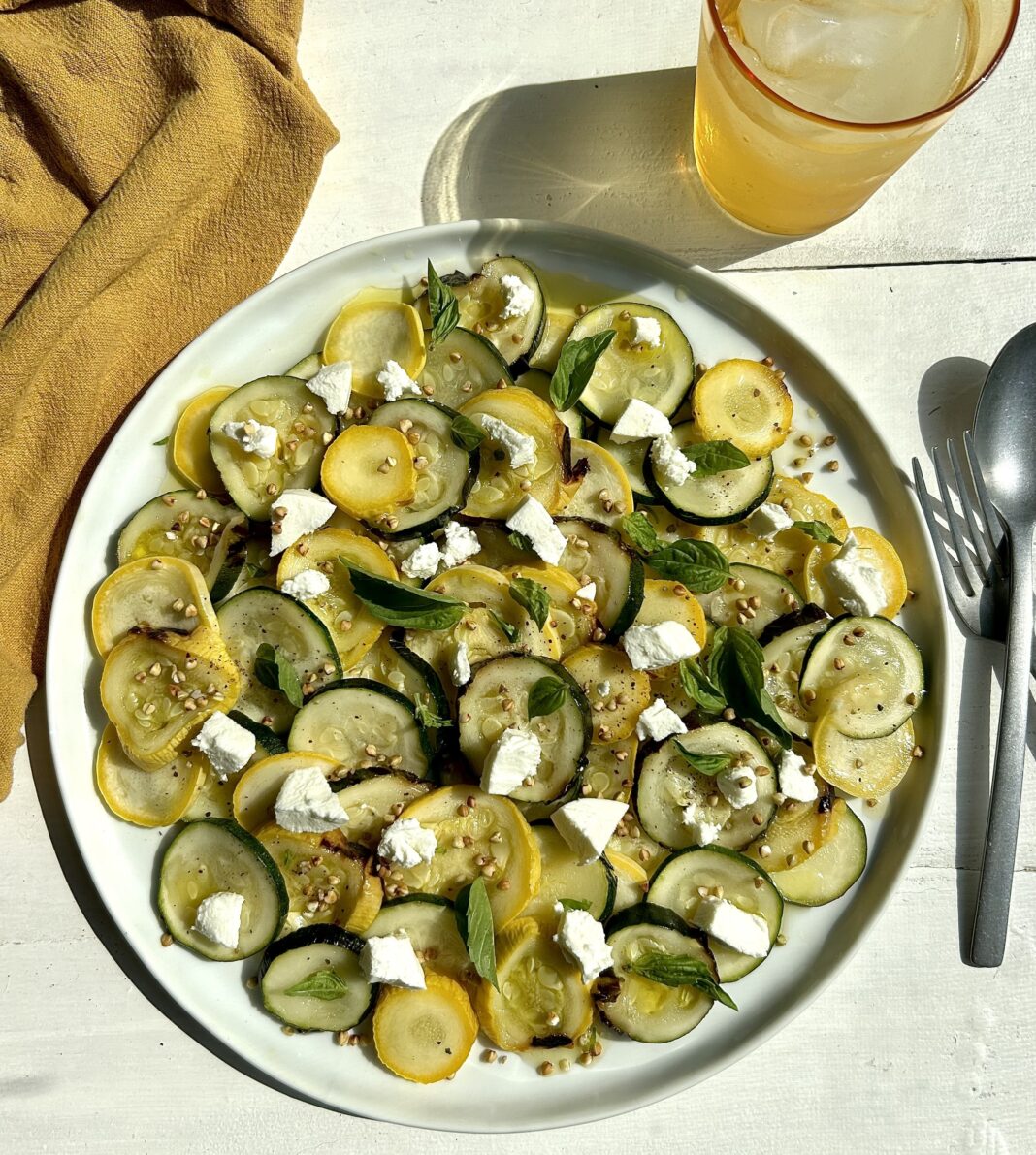 summer squashes on a plate