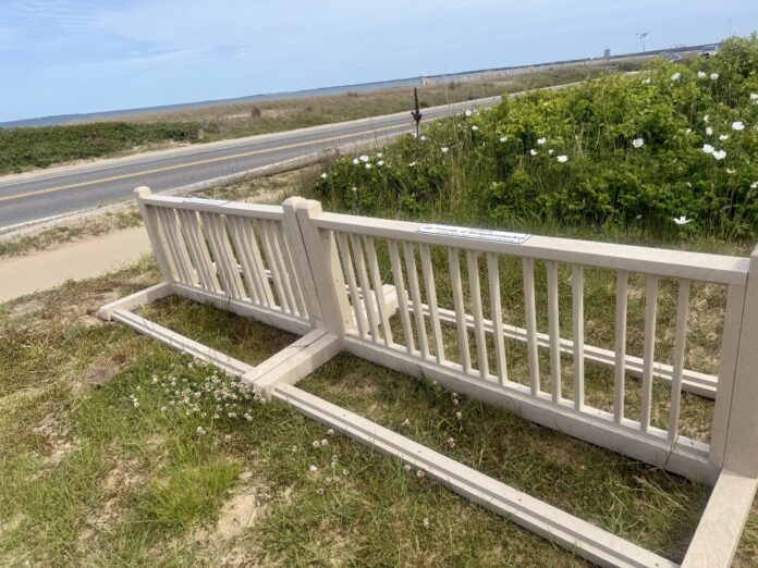 recycled bike racks on martha's vineyard near state beach