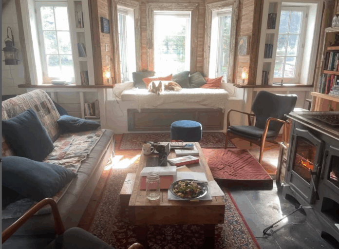 a house heated by wood