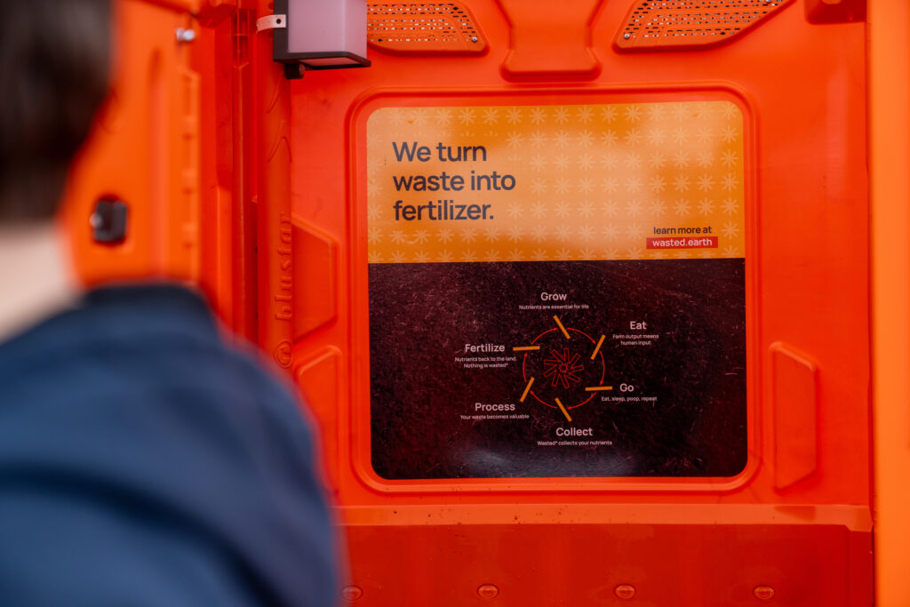 the interior of a Wasted* porta potty