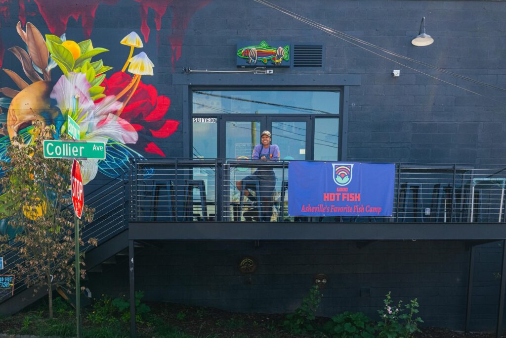 Ashleigh Shanti, outside Good Hot Fish