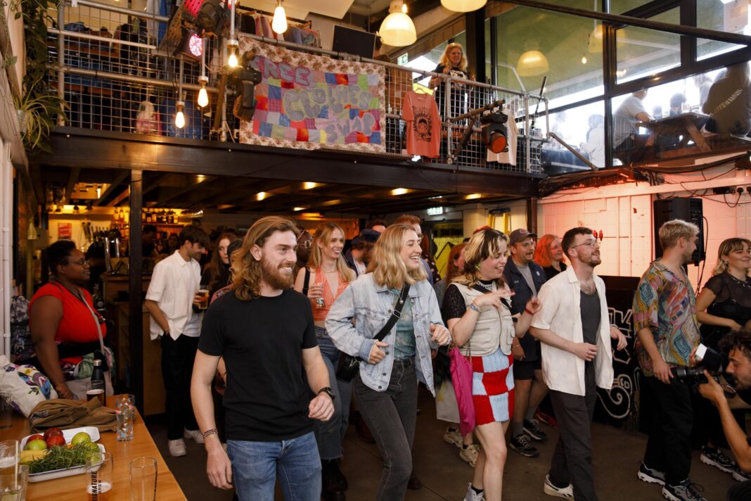 a group of people dancing at Club Sol