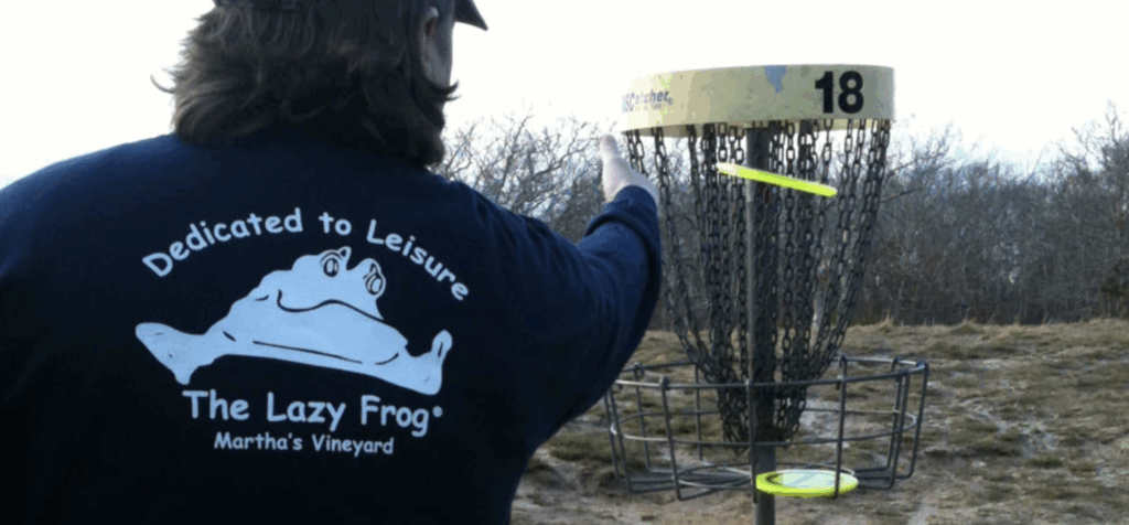 a man playing disk golf