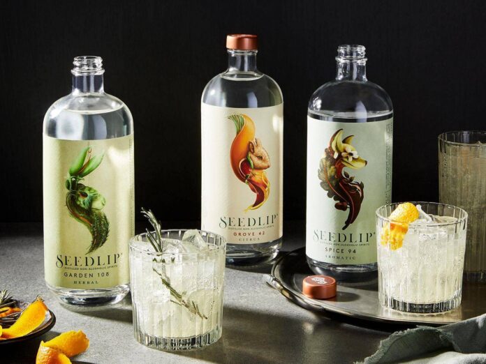a variety of seedlip bottles