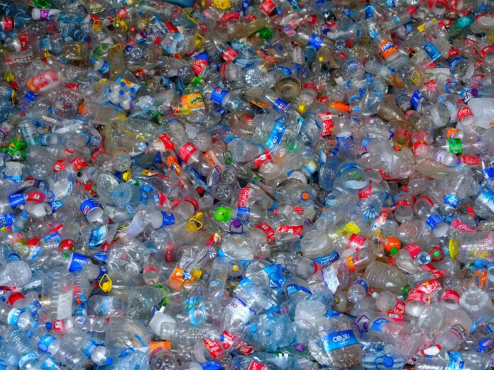 a pile of plastic bottles