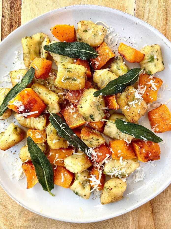 ricotta and herb gnocchi plated