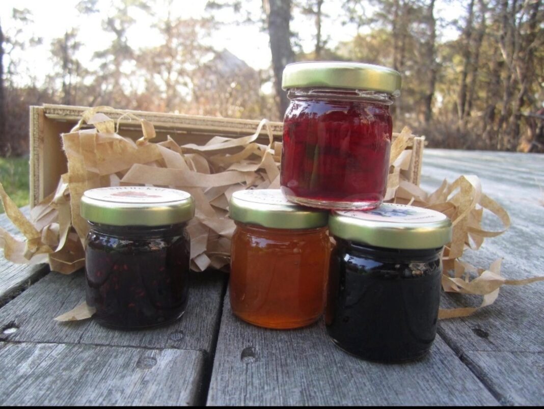 homemade jams in glass jars