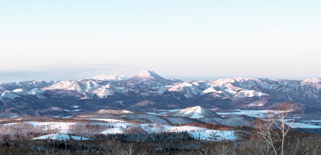 a sweeping winter landscape in japan