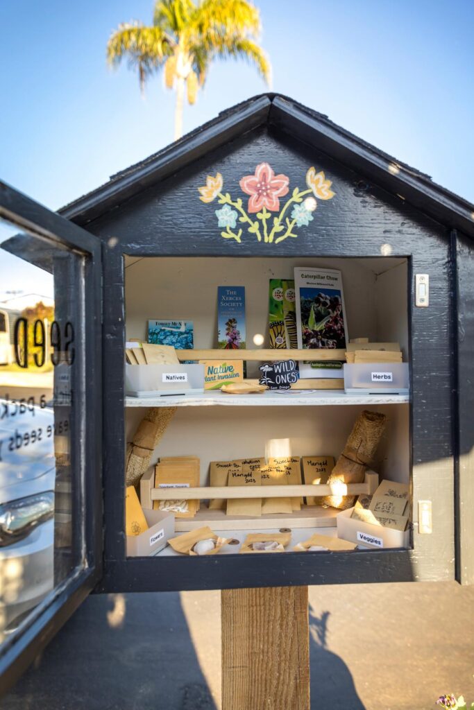 a seed library filled with seeds in a neighborhood
