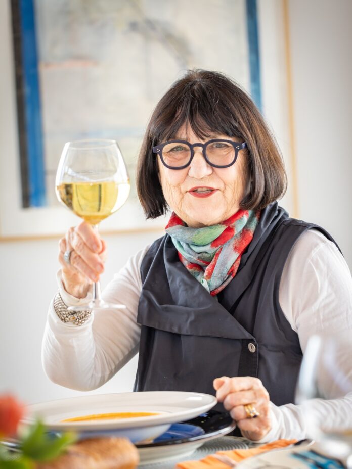 victoria riskin raises a glass