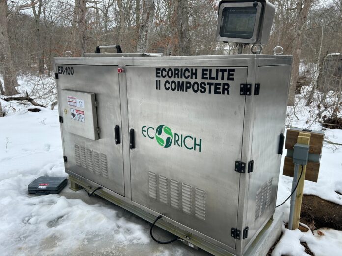 The EcoRich food recycler at the Charter School