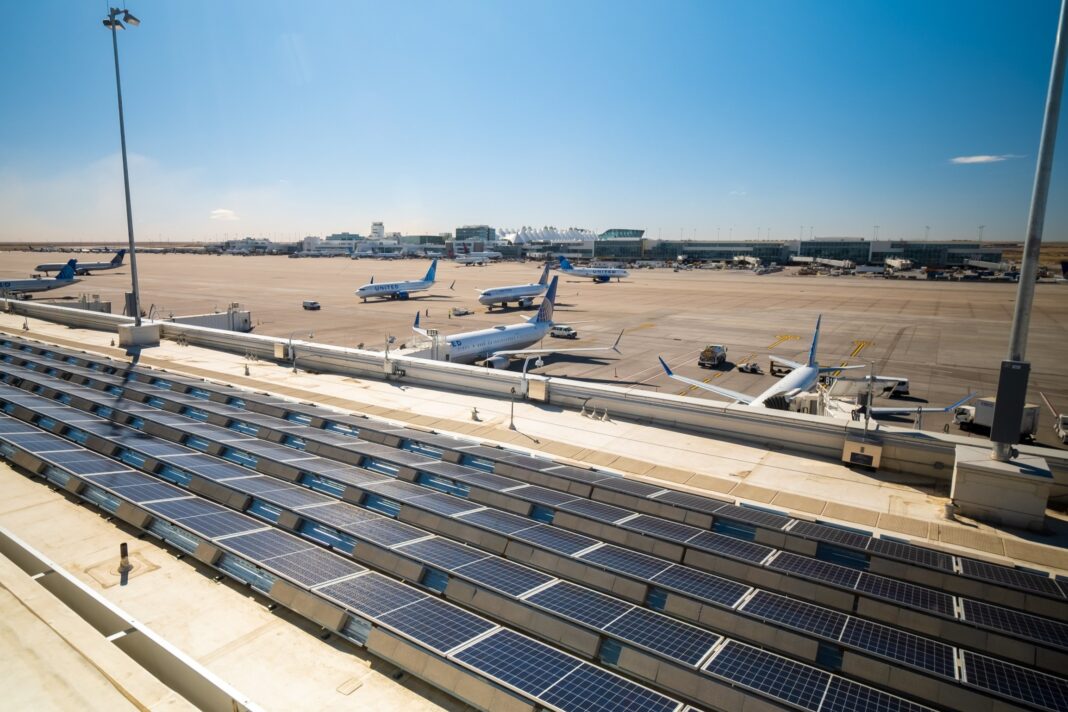 solar panels at the denver international airport