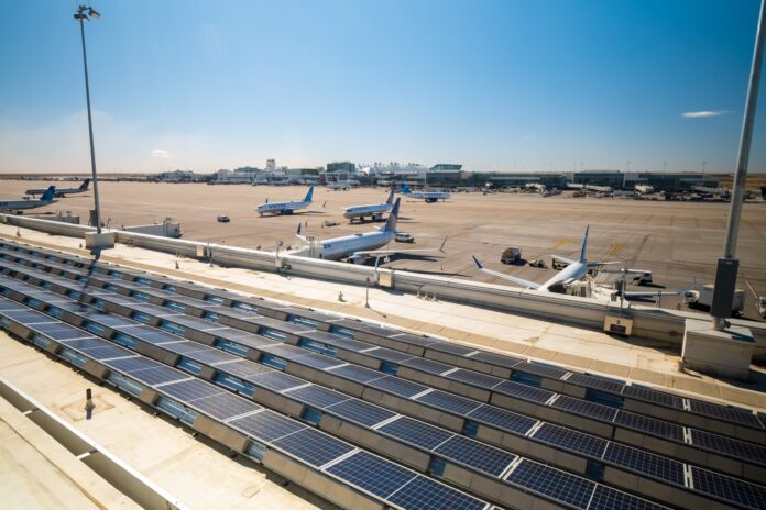 solar panels at the denver international airport